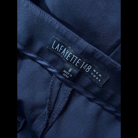 Lafayette 148 New York Dress Pants 8 Womens Black Wool Blend Stretch Trousers - Picture 7 of 8